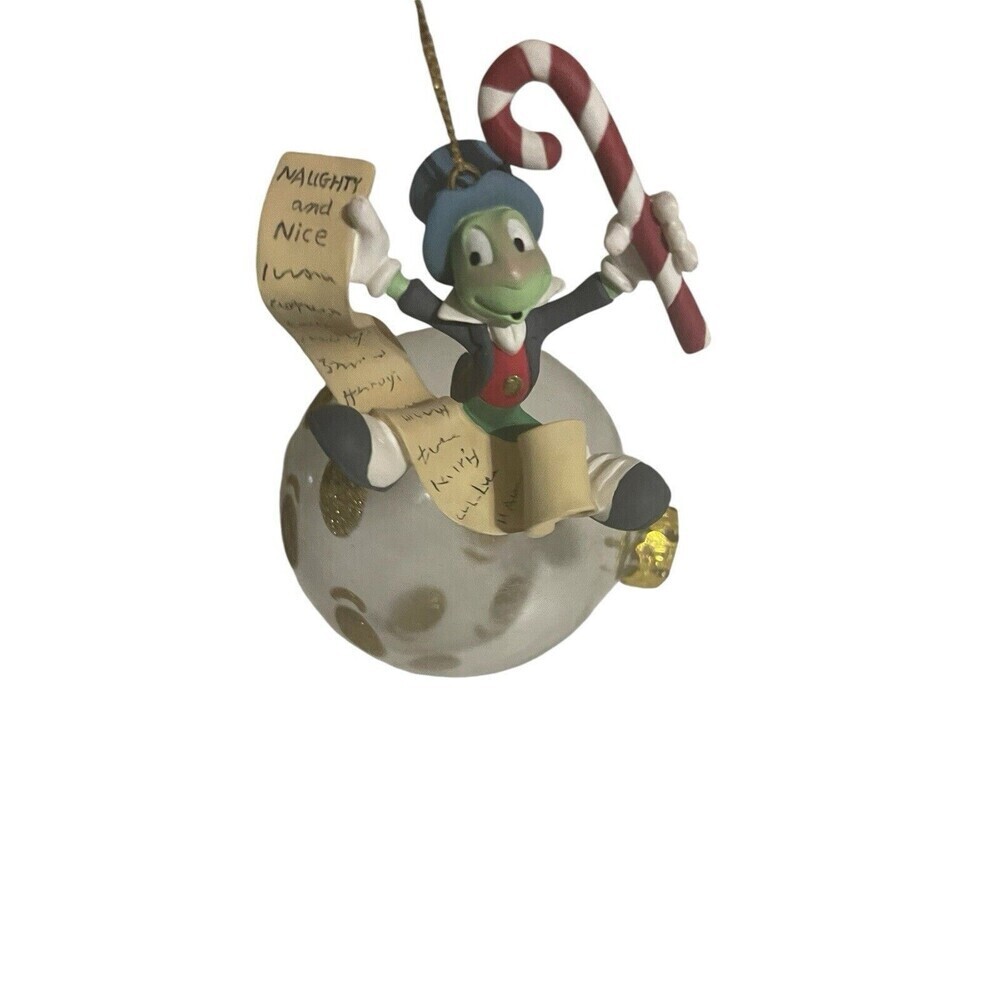 Disney Jiminy Cricket Pinocchi Naughty & Nice Christmas Tree Ornament ULTRA RARE